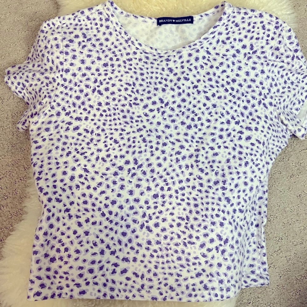 Brandy Melville Purple cheetah crop top